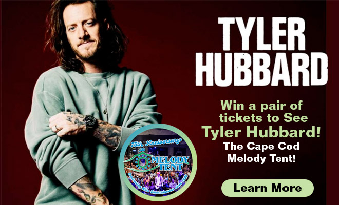 Win a pair of tickets to see Tyler Hubbard at the Cape Cod Melody Tent!