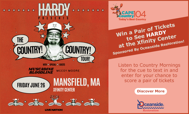 Win a pair of tickets to see HARDY at the Xfinity Center Sponsored By Oceanside Restoration!